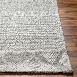 Livabliss Empoli Handwoven Wool Blend Area Rug Cottage Style Entryway Accent with Medium Pile Medium Gray 5' x 7'6" EPO2315-576