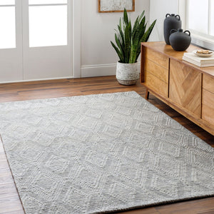 Livabliss Empoli Handwoven Wool Blend Area Rug Cottage Style Entryway Accent with Medium Pile Medium Gray 5' x 7'6" EPO2315-576