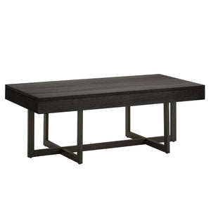 Homelegance By Top-Line Saskai Wood Finish Tables with Drawers Black MDF