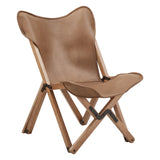 Homelegance By Top-Line Kosmo Genuine Top Grain Leather Tripolina Sling Chair Brown Leather