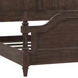 Revival Row King Panel Bed Brown with Chimney Smoke Finish P348-BR-K3 Pulaski Furniture