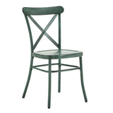 Homelegance By Top-Line Greta Metal Dining Chairs (Set of 2) Green Metal
