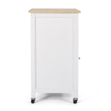 Christopher Knight Home® - Noble House - Maynard Contemporary Glass Paneled Kitchen Cart, Natural and White