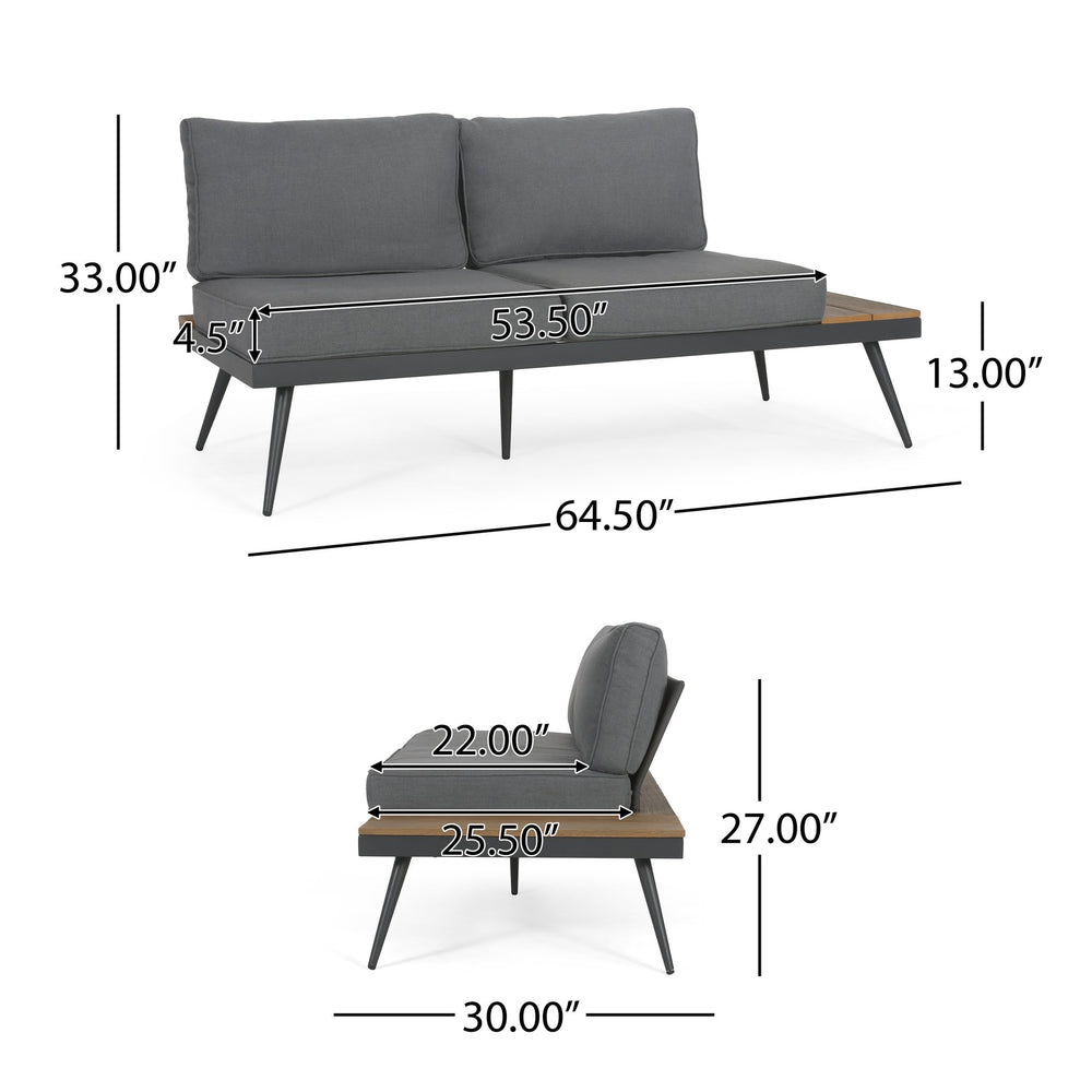 English Elm Norfolk Outdoor Left Sectional Seat with Mesh Back and Faux Wood Aluminum Frame 62750.00RGRY