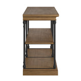 Homelegance By Top-Line Miranda Cornice Iron and Wood Entryway Console Table Brown Wood