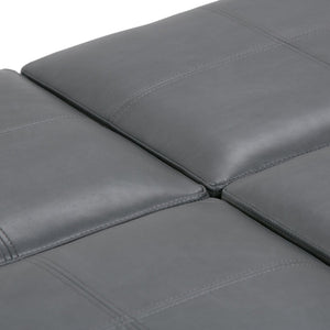 English Elm Avalon Square Coffee Table Storage Ottoman In Stone Grey - Versatile, Stylish & Functional Design B136P159753