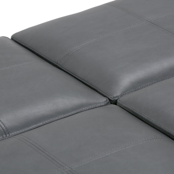 English Elm Avalon Square Coffee Table Storage Ottoman In Stone Grey - Versatile, Stylish & Functional Design B136P159753