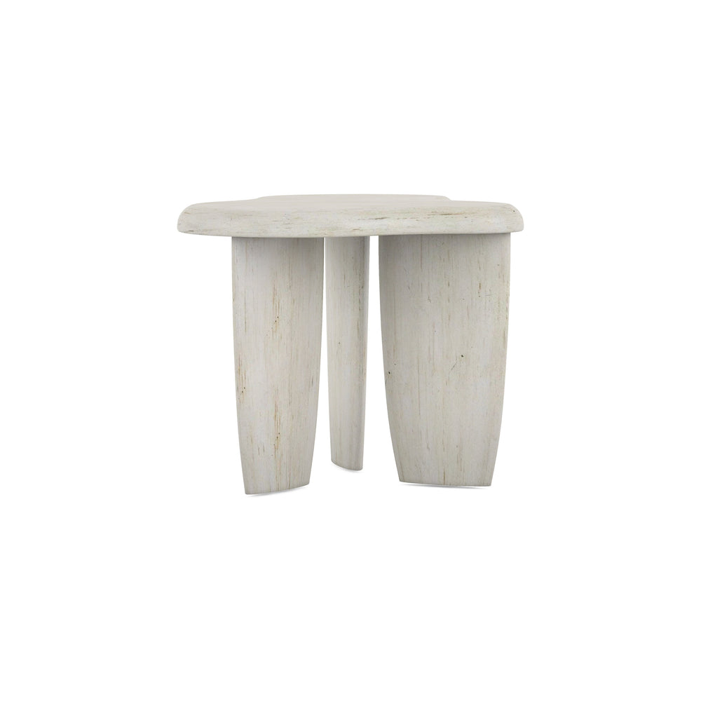 A.R.T. Furniture Ashlar Coastal Modern End Table With Organic Amorphic Design, Bisque Finish, Parawood & Resin Beige Parawood Solids,Birch Veneers,Resin 333388-2250