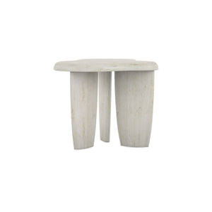A.R.T. Furniture Ashlar Coastal Modern End Table With Organic Amorphic Design, Bisque Finish, Parawood & Resin Beige Parawood Solids,Birch Veneers,Resin 333388-2250