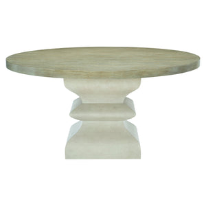 Bernhardt Bernhardt Sandstone Santa Barbara Round Dining Table - 60" Wire-Brushed Oak Top & Faux Stone Pedestal K1112