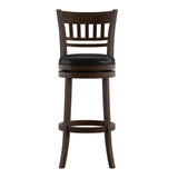 Homelegance By Top-Line Alessandro Faux Leather Lattice Back Swivel Bar Stool Black Rubberwood