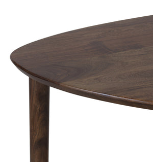 Porter Designs Porter Noma Mid-century Modern Solid Acacia Wood End Table With Stylish Oval Design & Shelf Space Brown Wood 05-108-08-9475