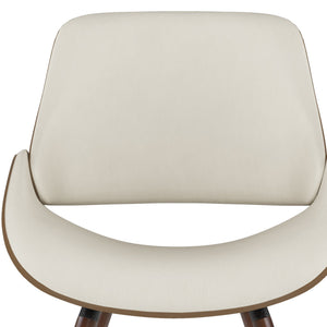 English Elm Malden Bentwood Dining Chair - Stylish Cream Upholstered Accent Chair For Modern Spaces B136P158901