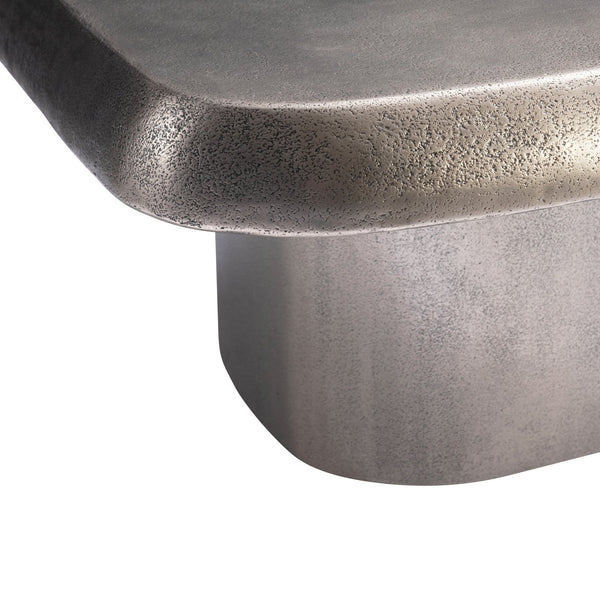 Bernhardt Bernhardt Sculptural Clawson 35.5" Irregular Pentagon Cocktail Table In Graphite Cast Aluminum 338014A