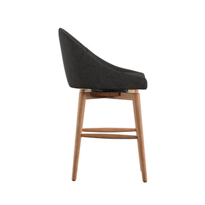 Homelegance By Top-Line Montague Mid-Century Wood Swivel Counter Height Stools (Set of 2) Dark Grey Rubberwood