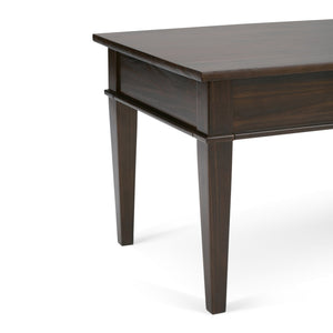 English Elm Carlton Coffee Table - Handcrafted Dark Tobacco Brown With Storage & Timeless Transitional Design B136P158131