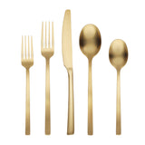 Cambridge Beacon 45-Piece Flatware Set, Gold Satin Finish, Service for 8, Dishwasher Safe