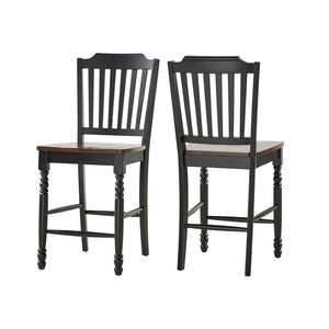 Homelegance By Top-Line Antonio Antique Two-Tone Counter Height Chairs (Set of 2) Black Rubberwood