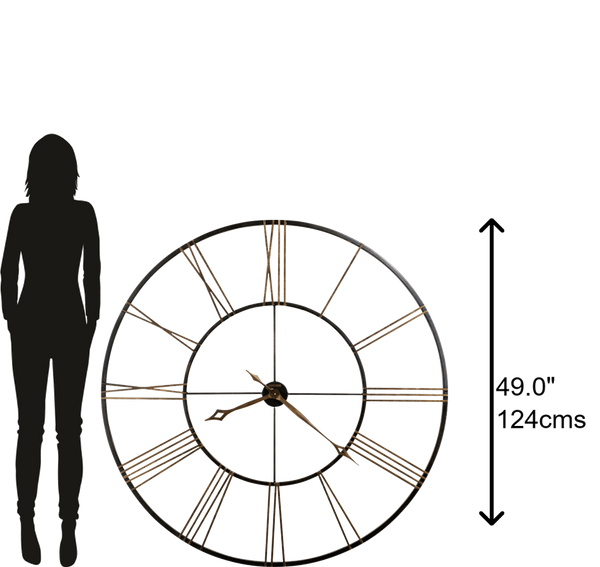 Hekman Furniture 625406 Postema Oversized Wall Clock – Elegant Antique Gold & Black Design, Quartz Movement, Durable Decor Metal Postema Wall Clock 625406