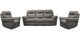 Parker House Mason - Carbon Power Reclining Sofa And Two Recliners Light Grey 100% Polyester (W) Mma-311ph-crb