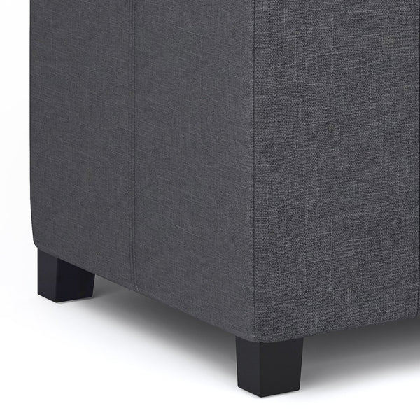 English Elm Dover Storage Ottoman Bench - Contemporary Slate Grey Upholstered Seating With Hidden Storage B136P159044