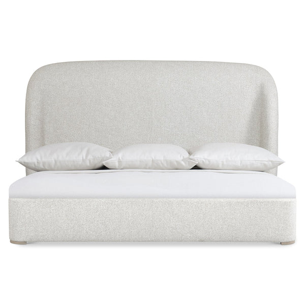 Bernhardt Bernhardt Loggia Shelter Bed Queen — Sculpted Upholstered Headboard, Performance Fabric, Oak Feet, Cozy Cocooning Design K2211