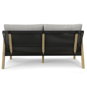 English Elm Palmetto Outdoor Sofa in Stone Grey — Handcrafted Acacia Frame, Weather-Resistant Fabric Cushions, 58" Wide Comfortable Seating B136P159956