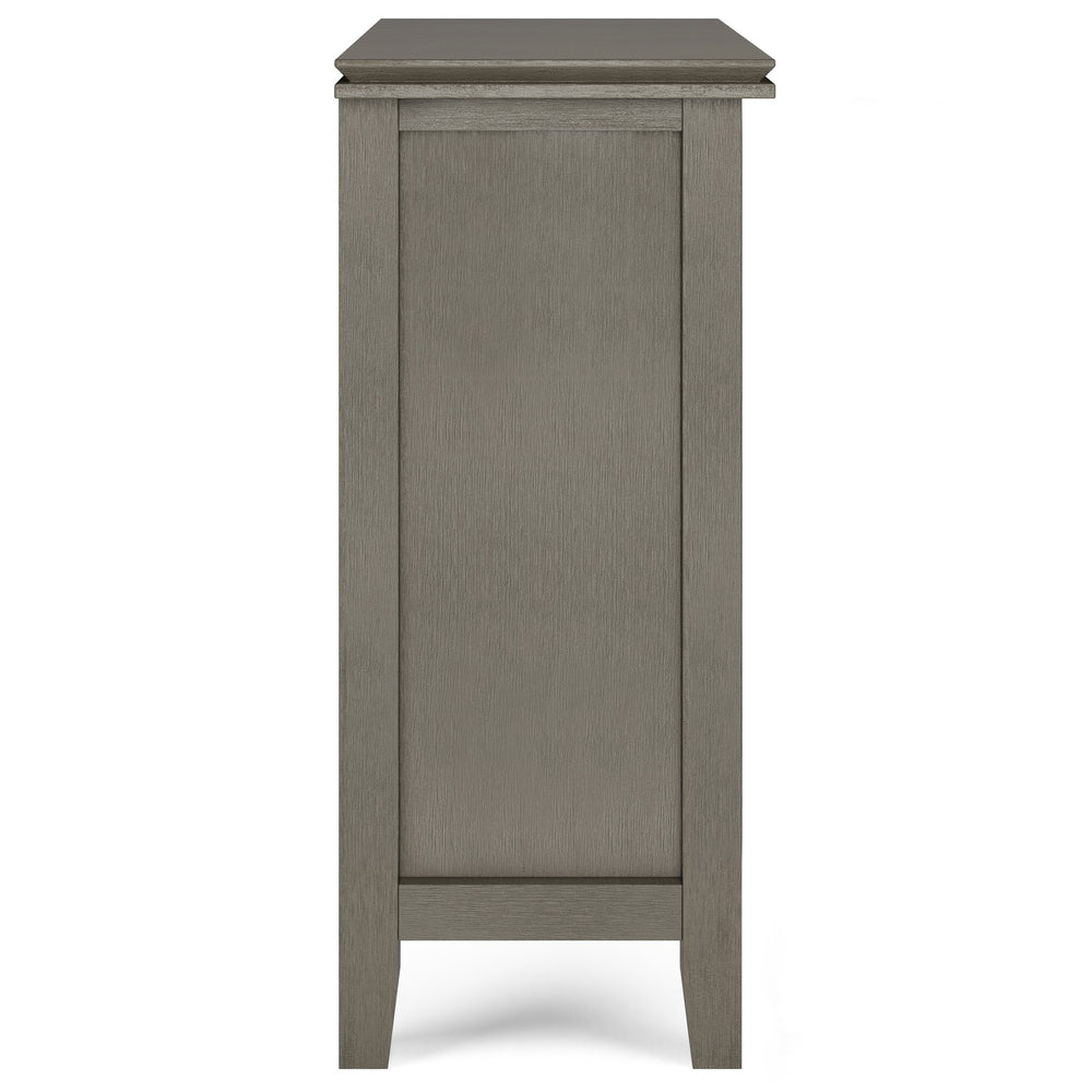 English Elm Artisan Low Storage Cabinet In Farmhouse Grey - Versatile Handcrafted Design With Glass Doors & Shelves B136P158393