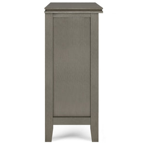 English Elm Artisan Low Storage Cabinet In Farmhouse Grey - Versatile Handcrafted Design With Glass Doors & Shelves B136P158393