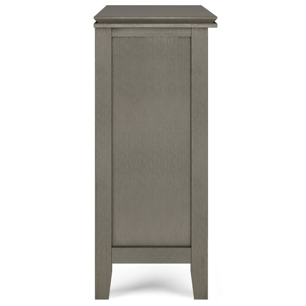 English Elm Artisan Low Storage Cabinet In Farmhouse Grey - Versatile Handcrafted Design With Glass Doors & Shelves B136P158393