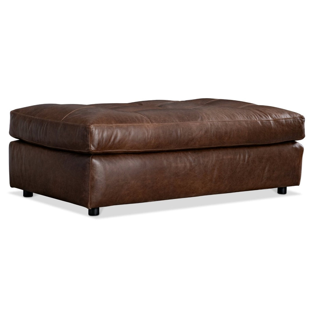 Bernhardt Bernhardt Nest Tufted Leather Cocktail Ottoman for Modern Living Room Lounges 3300LO