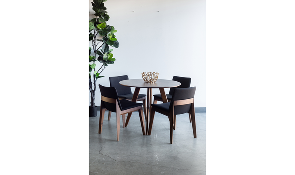Dover Contemporary Walnut Dining Table - Perfect for Small Spaces, Stylish Mid-Century Design