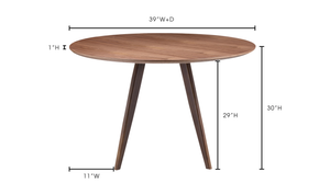 Dover Contemporary Walnut Dining Table - Perfect for Small Spaces, Stylish Mid-Century Design