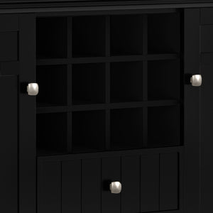 English Elm Bedford Sideboard Buffet With Wine Rack - Elegant Black Storage Solution For Dining & Living Spaces B136P158481