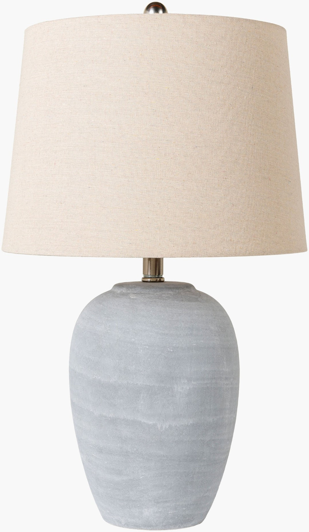 Livabliss Matera Ceramic Base Accent Lamp with Linen Shade for Bedroom or Living Room ERA-001