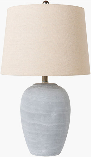 Livabliss Matera Ceramic Base Accent Lamp with Linen Shade for Bedroom or Living Room ERA-001