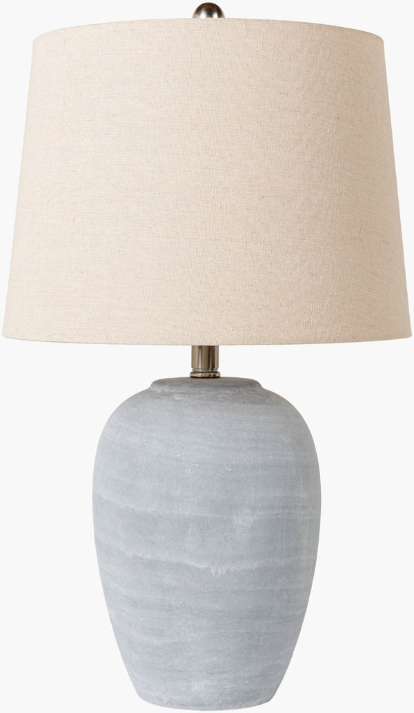 Livabliss Matera Ceramic Base Accent Lamp with Linen Shade for Bedroom or Living Room ERA-001