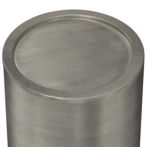 English Elm Corbin Handcrafted Metal Side Table in Antique Copper Finish — Industrial Round Cylinder End Table, 16" diameter x 21" high Gray B136P158996