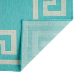 Christopher Knight Home® - Noble House - Preveli 7'10" X 10' Outdoor Area Rug, Teal and Ivory