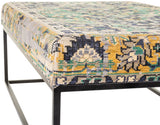 Ergani ERG-001 18"H x 50"W x 30"D Bench ERG-001  Upholstery: Light Beige, Navy, Sky Blue, Teal, Mustard; Base: Black Surya