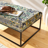 Ergani ERG-001 18"H x 50"W x 30"D Bench ERG-001  Upholstery: Light Beige, Navy, Sky Blue, Teal, Mustard; Base: Black Surya