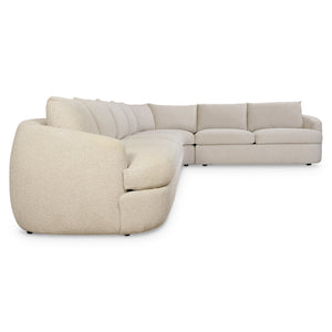 Bernhardt Bernhardt Jules Sectional With Sculpted Curved Silhouette, Plush Seating And Tailored Pillows For Luxe Comfort - Made to Order Beige 175.5" W x 112.5" D x 31.25" H K2084