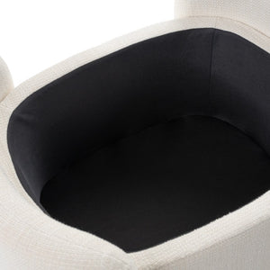 VIG Furniture Erin Cream Fabric Storage Ottoman With Oval Silhouette, Lift-Off Lid, Foam Seating & 200 Lb Capacity VGRH-RHT-721-CRM
