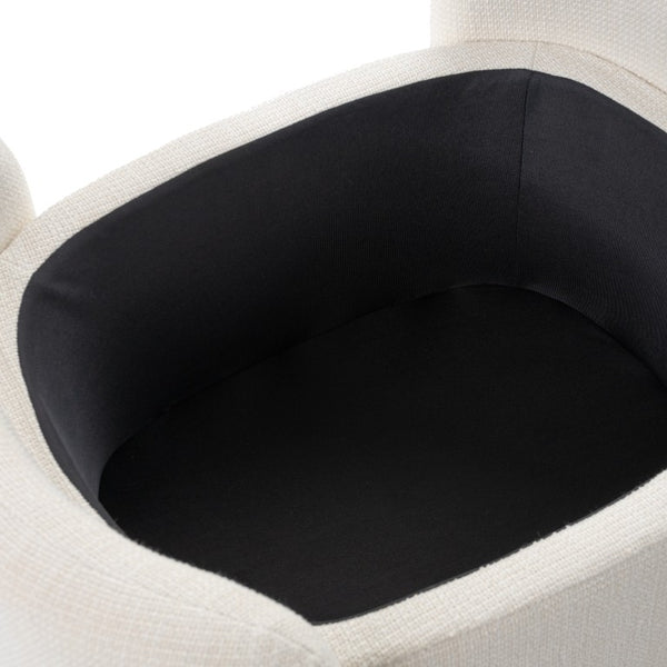 VIG Furniture Erin Cream Fabric Storage Ottoman With Oval Silhouette, Lift-Off Lid, Foam Seating & 200 Lb Capacity VGRH-RHT-721-CRM