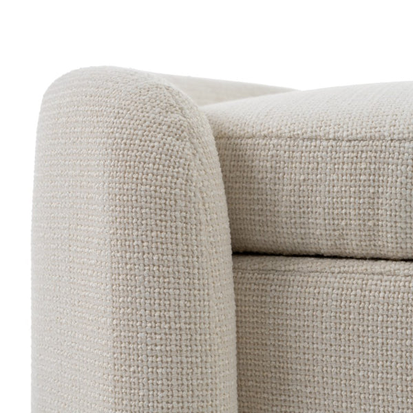 VIG Furniture Erin Cream Fabric Storage Ottoman With Oval Silhouette, Lift-Off Lid, Foam Seating & 200 Lb Capacity VGRH-RHT-721-CRM