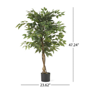 English Elm 120cm Artificial Ficus Tree Lifelike Faux Weeping Fig for Living Room or Entryway 70515.00