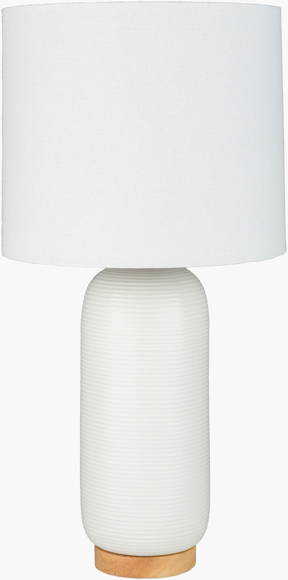 Livabliss Everly Ceramic Table Lamp with Linen Shade and Wood Finial for Bedroom or Living Room ERL-001