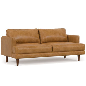 English Elm Livingston Mid-Century Modern 76" Sofa In Sienna Top-Grain Leather - Comfort Meets Elegance! B136P159623