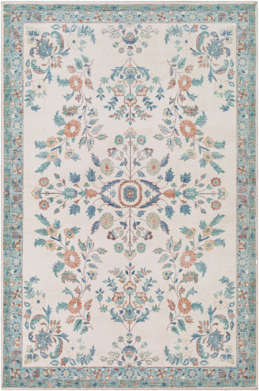 Livabliss Erin Traditional Pattern Machine Woven Polyester Accent Rug for Entryway or Bedside Cream, Burnt Or 5'3" x 7'7" ERN2307-576