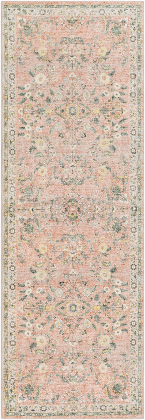 Livabliss Erin Traditional Pattern Machine Woven Polyester Rug for Entryway or Hallway Cream, Pale Pin 2'7" x 7'7" ERN2308-2676